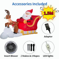 2.1M Inflatables Decoration Santa Claus Riding Sled Reindeer