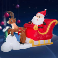 2.1M Inflatables Decoration Santa Claus Riding Sled Reindeer