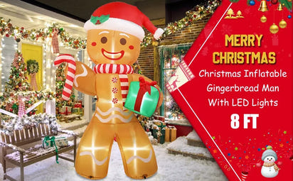 8FT/2.4M Christmas Inflatables Gingerbread Man