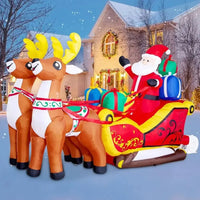 2.1M Inflatables Decoration Santa Claus Riding Sled Reindeer
