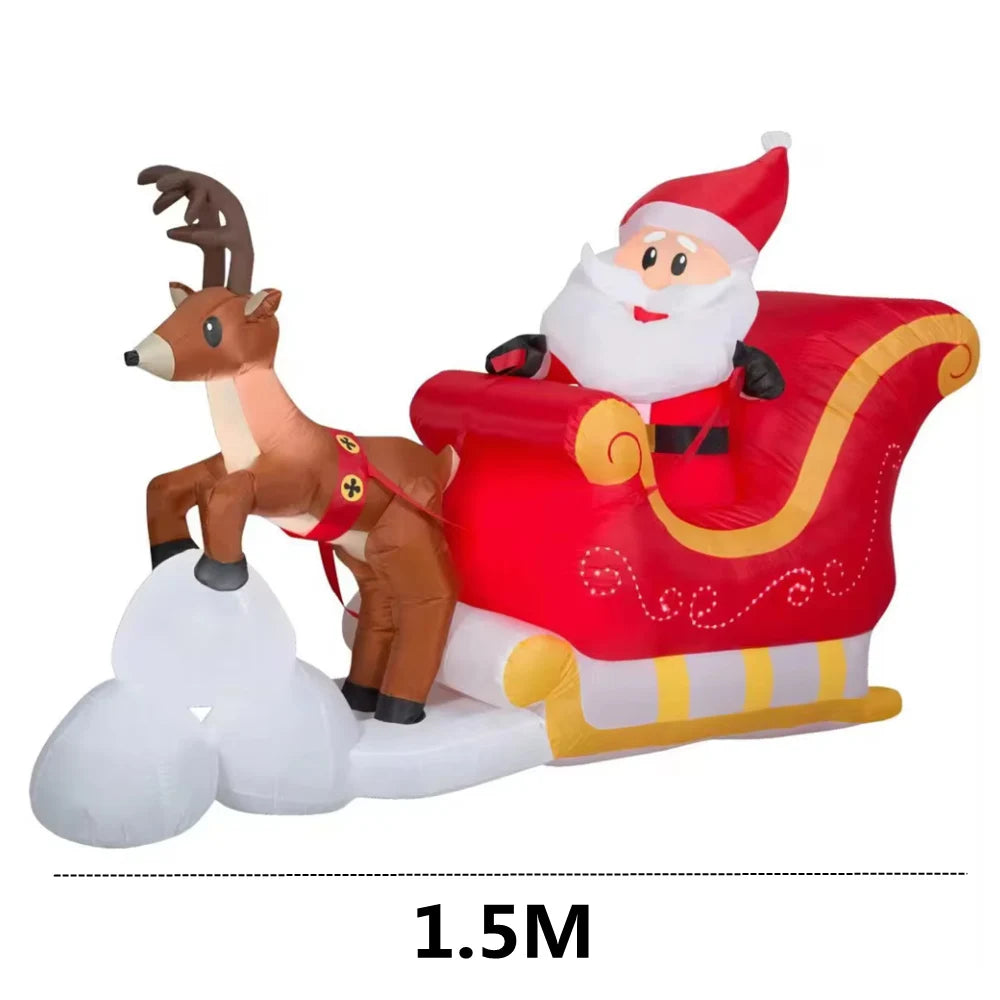 2.1M Inflatables Decoration Santa Claus Riding Sled Reindeer